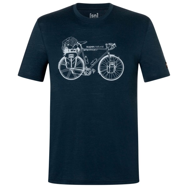 super.natural Wander Wheel Tee Merinoshirt Blauw
