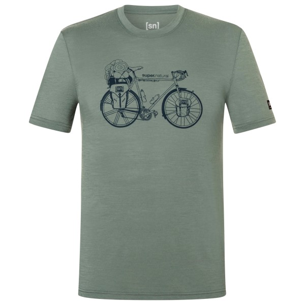 super.natural Wander Wheel Tee Merinoshirt olijfgroen