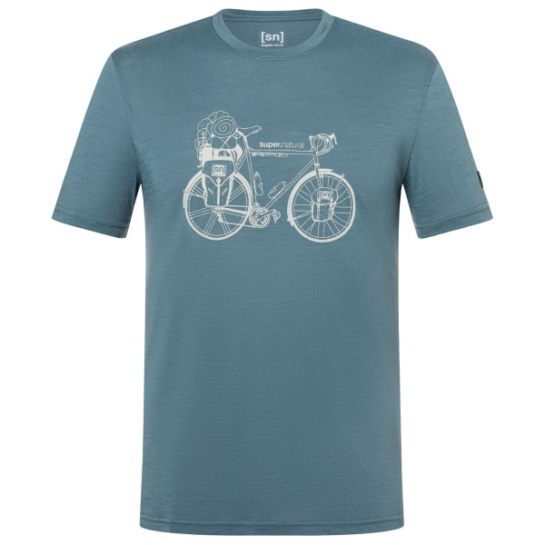 super.natural Wander Wheel Tee Merinoshirt turkoois Turquoise