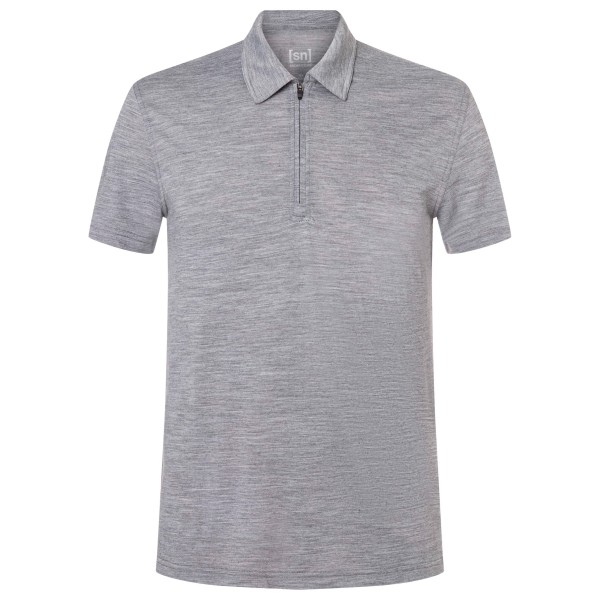 Merinoshirt super.natural Zip Polo Herren (Gr S |grau)