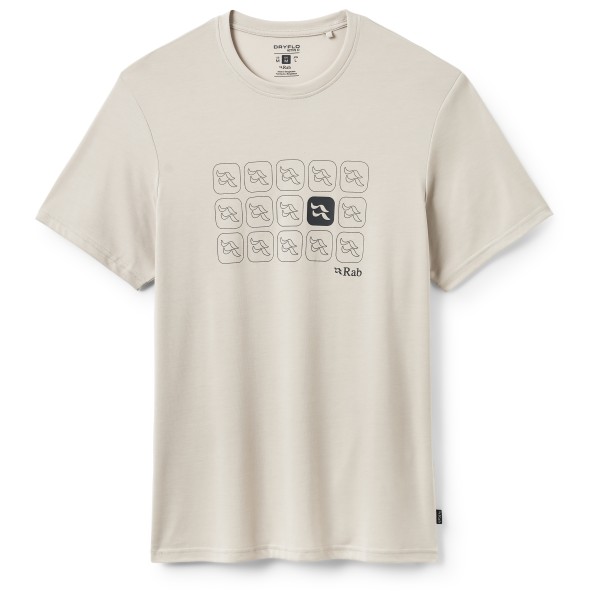 Rab Crimp Repeat Tee Funktionsshirt Herren Trekking (Gr XL |beige)
