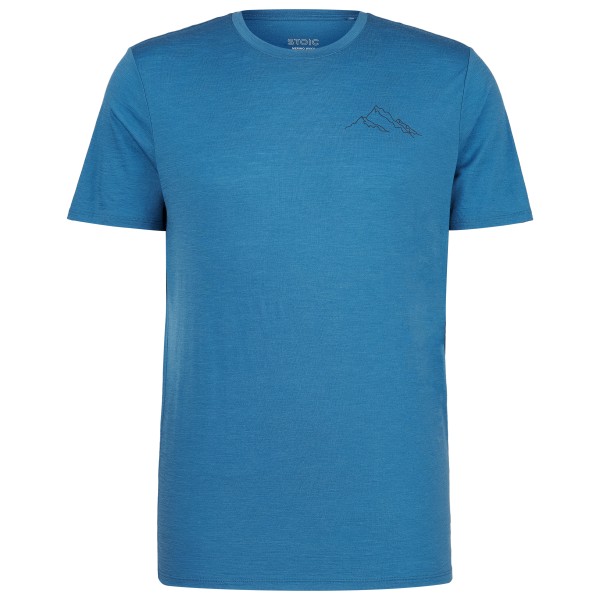 Stoic – Merino155 LaholmSt. Print T-Shirt Mountain II – Merinoshirt maat S, Blauw