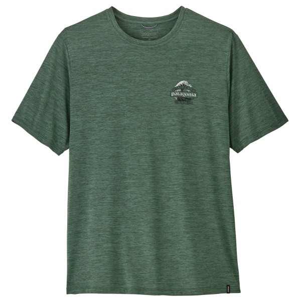 Patagonia Cap Cool Daily Shirt Great Waves Sportshirt Olijfgroen
