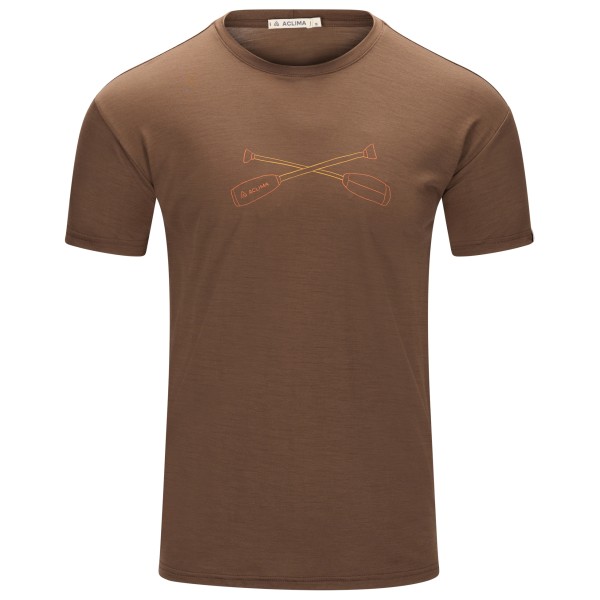 Merinoshirt Aclima Lightwool 140 Tee Oars Herren (Gr M |dark earth)
