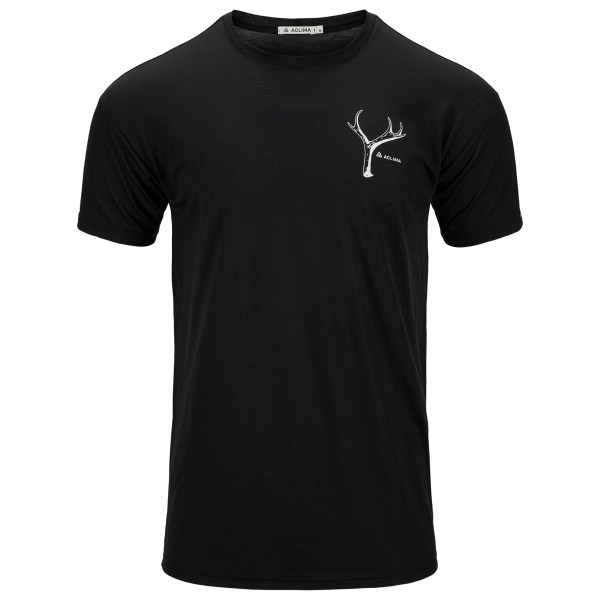 Merinoshirt Aclima Lightwool Tee Print Horn Herren (Gr M |schwarz)