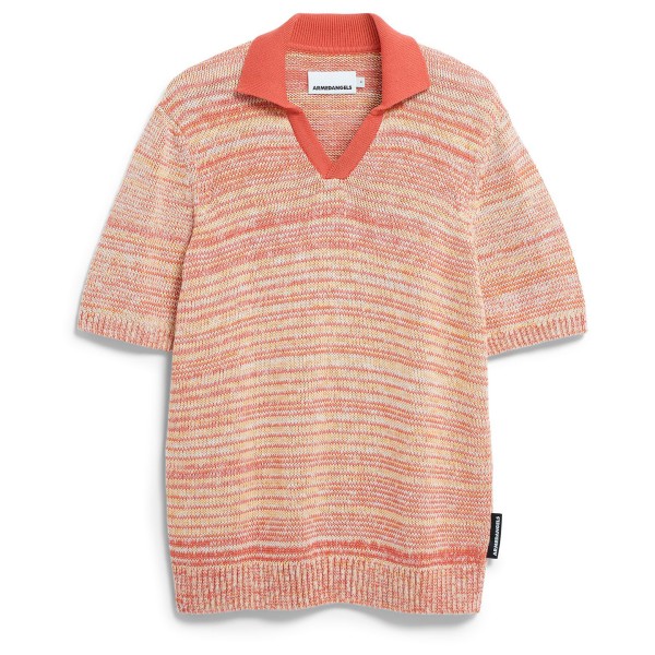 ARMEDANGELS Yarnmix Knit Polo-Shirt Herren (Gr XL |rosa/beige)
