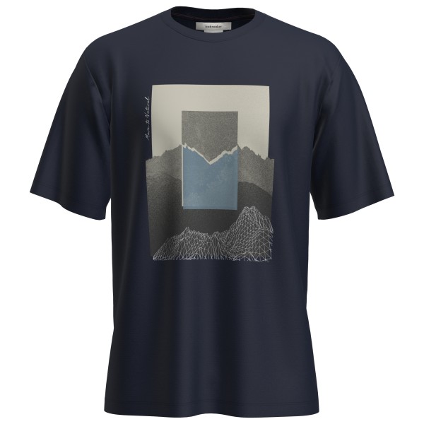 Icebreaker Merino 150 Tech Lite S/S Relaxed Mountain Shift Merinoshirt Herren (Gr S |blau)