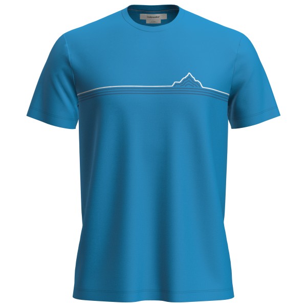 Icebreaker Merino 150 Tech Lite S/S Tee Range Stripes Merinoshirt Herren (Gr S |blau)