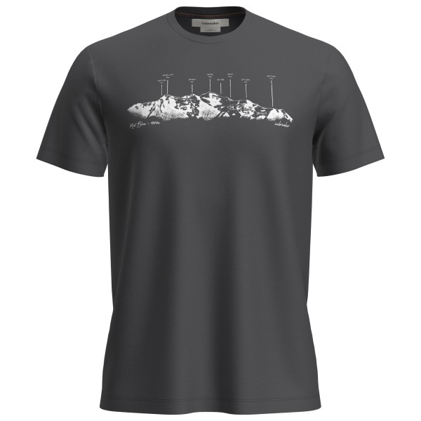 Merinoshirt Icebreaker Merino 150 Tech Lite S/S Tee The Peaks Herren (Gr XL |grau)