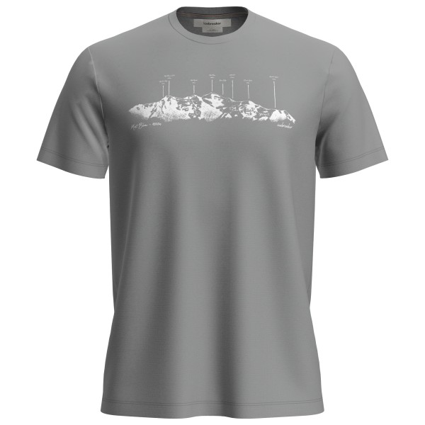 Icebreaker Merino 150 Tech Lite S/S Tee The Peaks Merinoshirt Men (Gr L |grau)