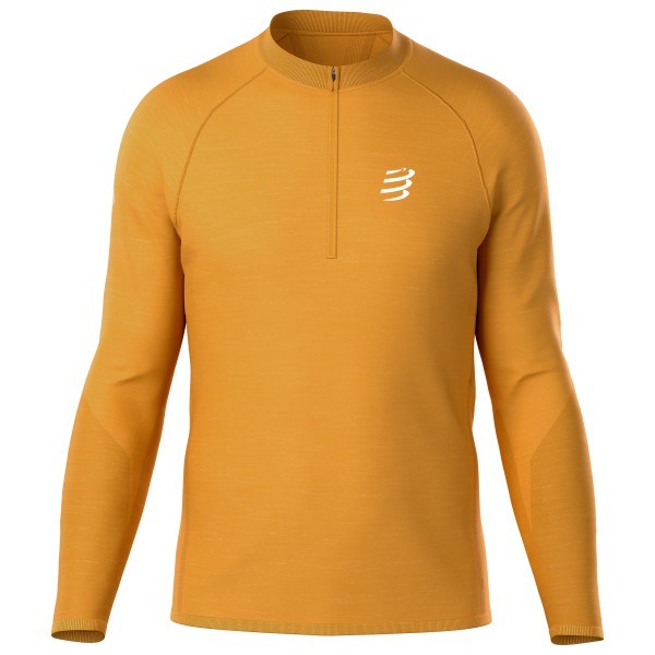 Compressport Merino Half-Zip L/ Tshirt Hardloopshirt Oranje