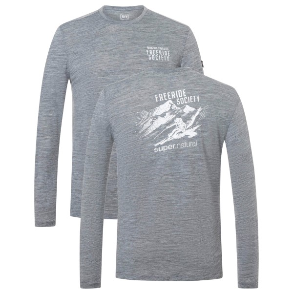 super.natural Freeride Society L/S Merinolongsleeve Grijs