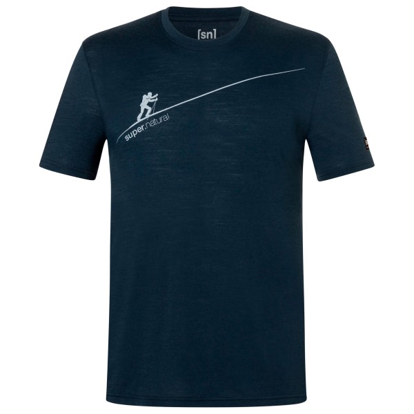 super.natural Haute Route Tee Merinoshirt Blauw