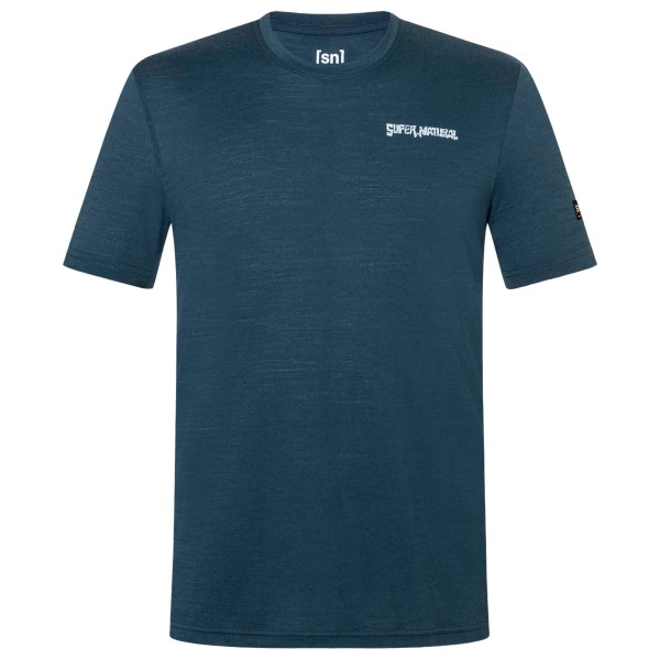 super.natural - Peak Lovers Tee - Merinoshirt Gr M blau