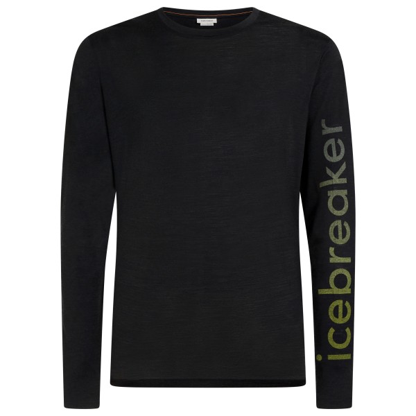 Icebreaker Merino 150 Tech Lite L/ Tee Ib Vertical Merinoshirt Zwart