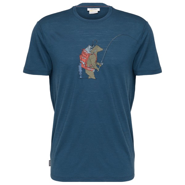 Icebreaker Merino 150 Tech Lite Tee Bear Catch Merinoshirt Blauw