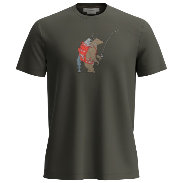 Icebreaker Merino 150 Tech Lite Tee Bear Catch Merinoshirt Zwart