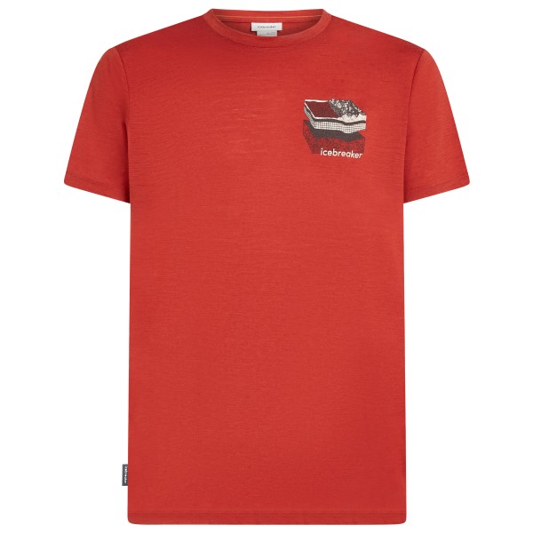 Icebreaker - Merino 150 Tech Lite S/S Tee Evolving Layers - Merinoshirt Gr S rot