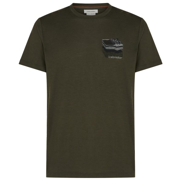 Icebreaker - Merino 150 Tech Lite S/S Tee Evolving Layers - Merinoshirt Gr M oliv