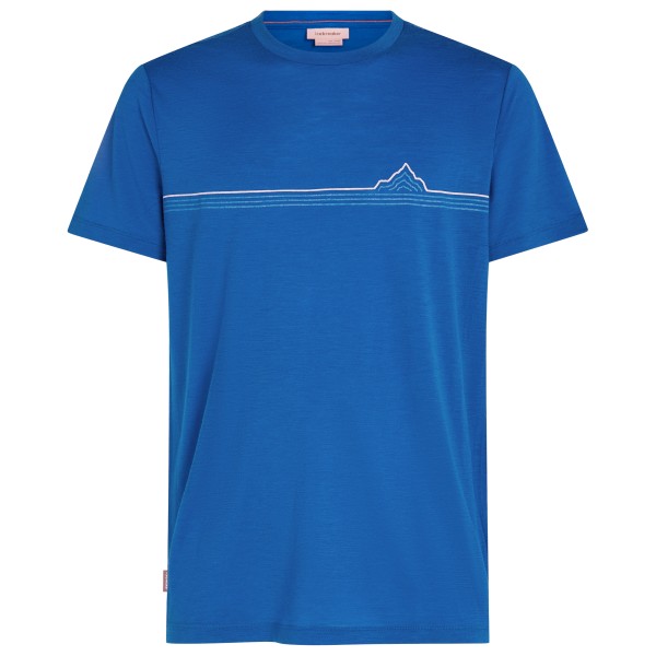 Icebreaker Merino 150 Tech Lite Tee Range Stripes Merinoshirt Blauw