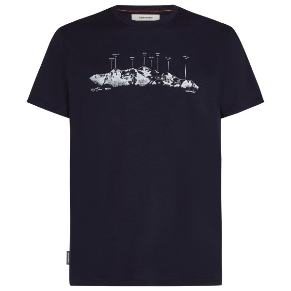 Icebreaker Merino 150 Tech Lite Tee The Peaks Merinoshirt Blauw