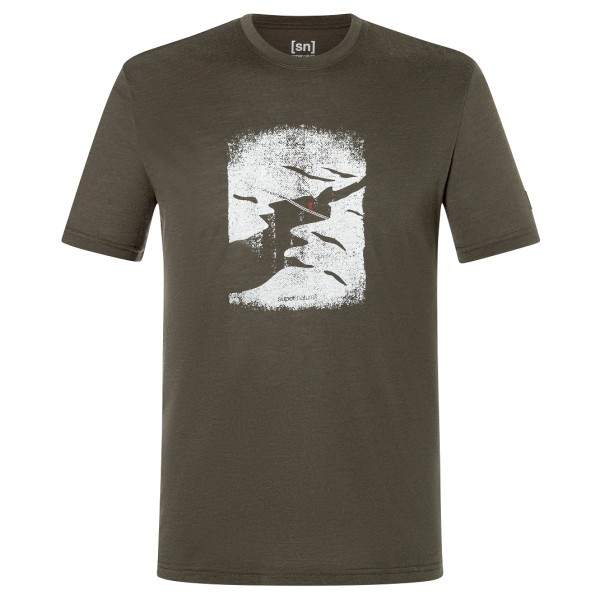 super.natural Crevasse Tee Merinoshirt Herren (Gr XL |schwarz/ various)