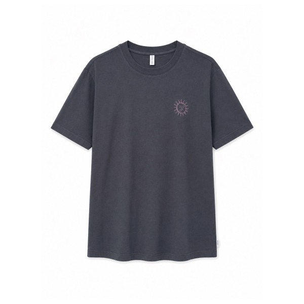 Mazine Chest Print T-Shirt T-shirt Grijs