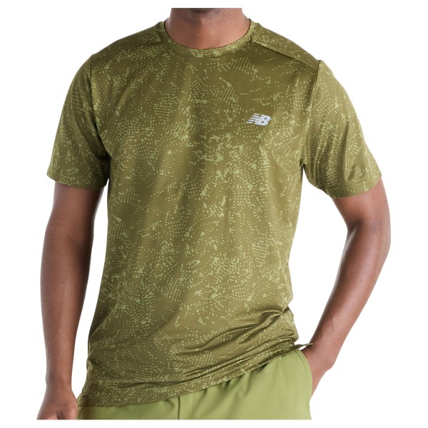 New Balance Sport Essential Printed T-Shirt Hardloopshirt Olijfgroen
