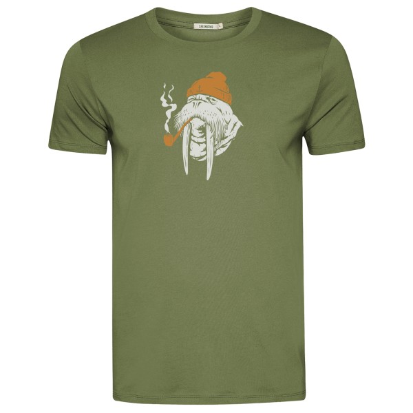 GreenBomb Smokey Walrus Guide T-shirt Olijfgroen