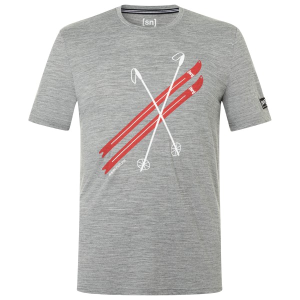 super.natural Kryssede Ski Tee Merinoshirt Grijs