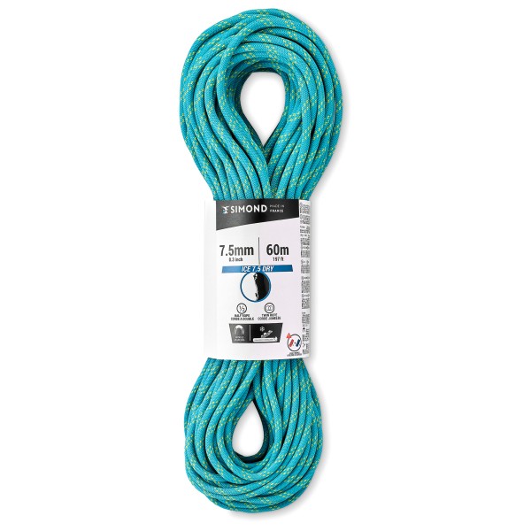 SIMOND – Rappel Ice 7.5 – Halftouw maat , turkoois Turquoise