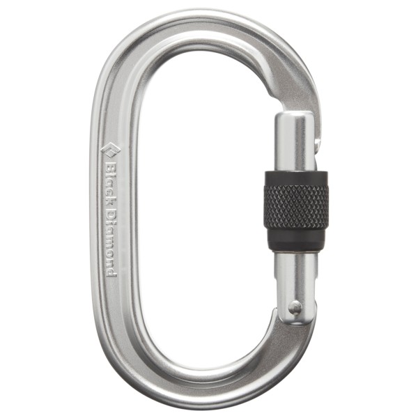 Black Diamond Oval Keylock Screwgate Carabiner Schraubkarabiner (grau)