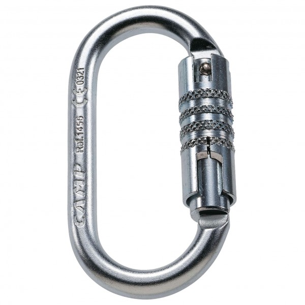 Image of C.A.M.P. - Oval Pro 3Lock - Stahlkarabiner grau