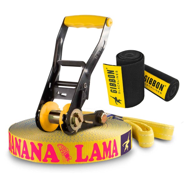 Image of Gibbon Slacklines - Bananalama Treewear Set - Slackline Gr 15 m blau/gelb