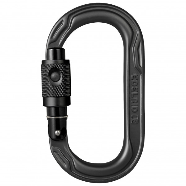 Edelrid Oval Power 2500 Permalock Verschlusskarabiner (schwarz/grau)