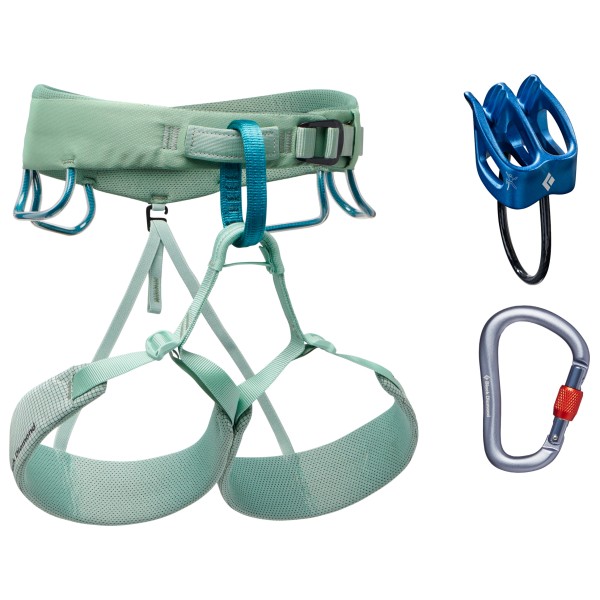 Black Diamond – Women’s Momentum Harness Package – Klimset maat XS, turkoois Turquoise