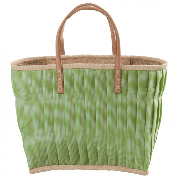 Image of Rice - Fabric Covered Raffia with Leather Handles - Tasche Gr Large oliv bei Bergfreunde.ch - der Outdoor Shop