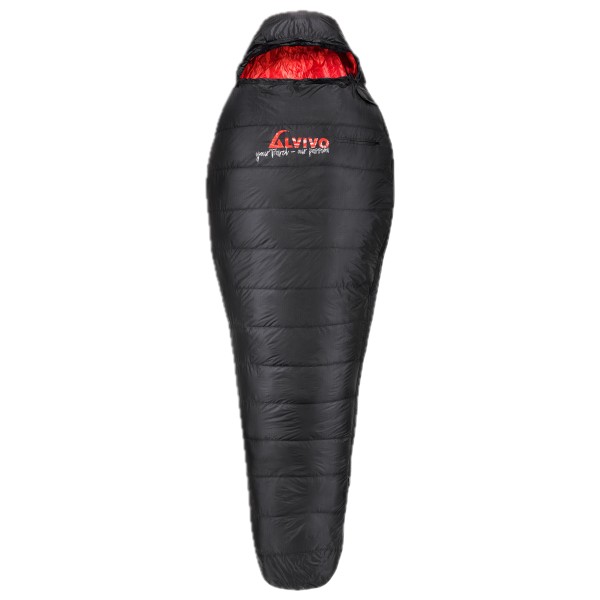 Alvivo - Ibex 600 S - Daunenschlafsack Gr 225 cm Zip: Left Schwarz/Rot