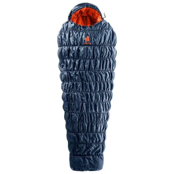 Image of Deuter - Exosphere 0° - Kunstfaserschlafsack Gr 220 x 73-90 x 45-56 cm - Long blau/ paprika