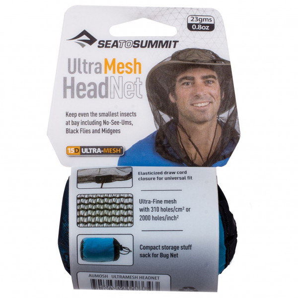 Sea to Summit Ultra-Fine Mesh Headnet Muskietennet Zwart