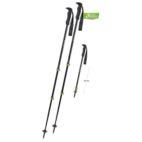 Image of Komperdell - Carbon Composite C3 - Trekkingstöcke Gr 105-140 cm schwarz/grün