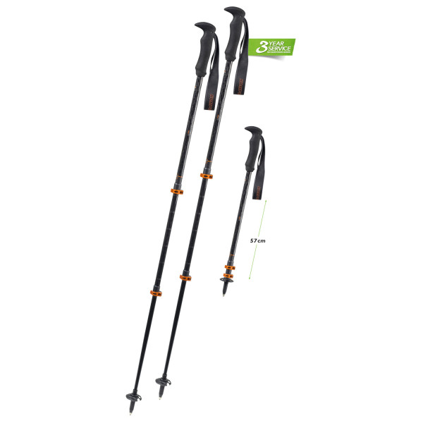 Image of Komperdell - Carbon Composite C3 Compact - Trekkingstöcke Gr 90-120 cm schwarz/orange