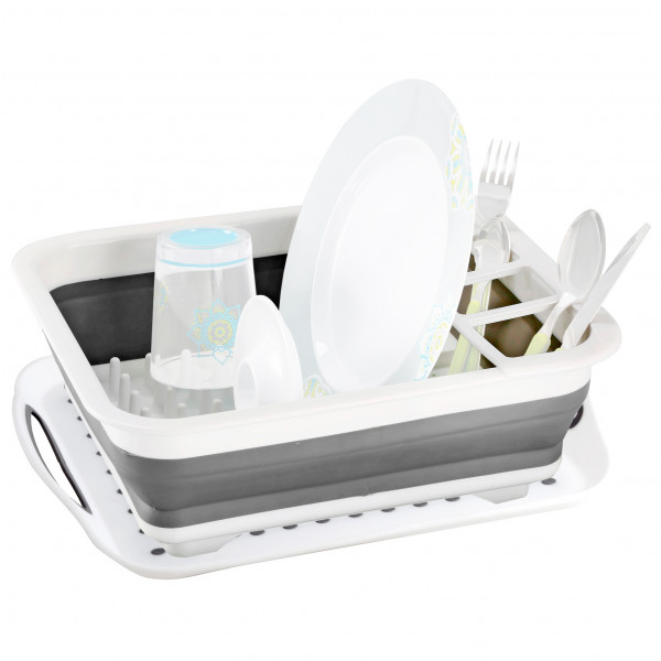 Brunner Dropper Fold-Away Geschirr-Set (Gr 36,5 x 31 x H12 cm |weiß/grau)