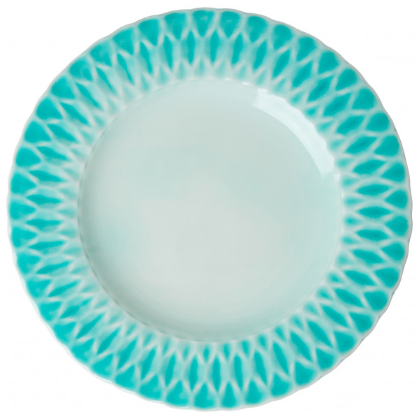 Image of Rice - Ceramic Dinner Plate - Teller Gr One Size blau;türkis/grau