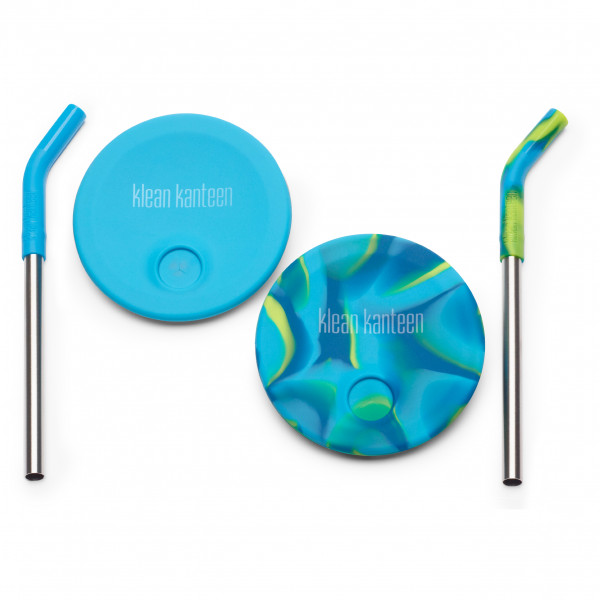 Image of Klean Kanteen - Kid"s Kanteen Cup Straw Lid 2er Pack - Deckel blau'