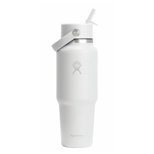 Hydro Flask Wide Flex Straw Travel Bottle Trinkflasche (Größe 710 ml |weiß/grau)