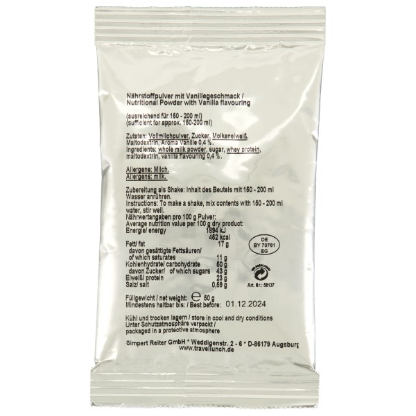 Image of Travellunch - Nährstoffpulver Vanille Gr 15x 50 g bei Bergfreunde.ch - der Outdoor Shop