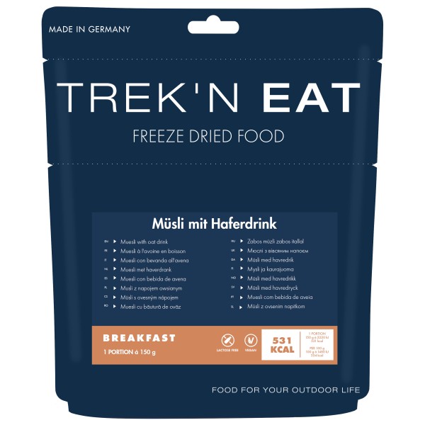Trekn Eat Müsli mit Haferdrink Outdoor Lebensmittel (Gr 150 g)