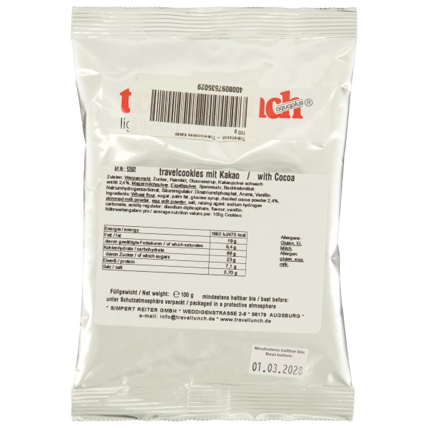 Image of Travellunch - Travelcookies Kakao Gr 100 g bei Bergfreunde.ch - der Outdoor Shop