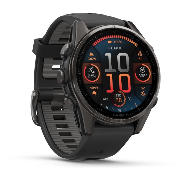 Garmin Fenix 8 AMOLED Sapphire Multifunktionsuhr (Gr Ø 43 mm |schwarz/ carbongrau titan)